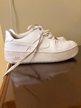 Women’s all white Air Force 1 Nike sneakers size women’s 10